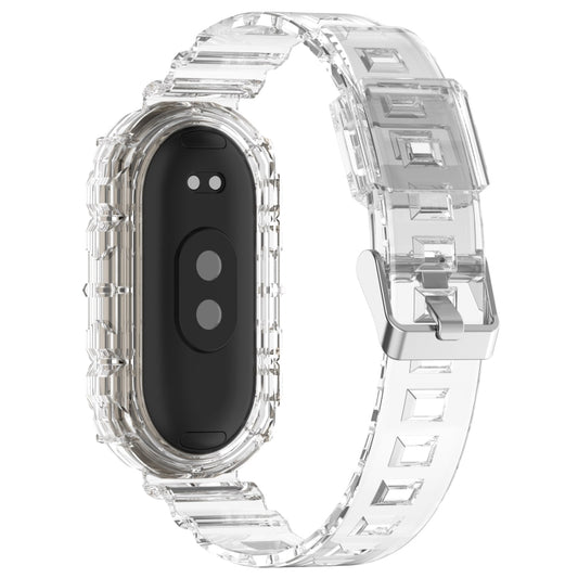 For Xiaomi Smart Band 9 / 9 NFC Glacier Metal Buckle Integrated TPU Watch Band(Transparent White) by bashfashion