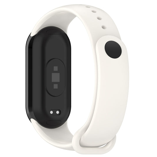 For Xiaomi Smart Band 9 / 9 NFC Metal Connector Solid Color Silicone Watch Band(Ivory White) by bashfashion