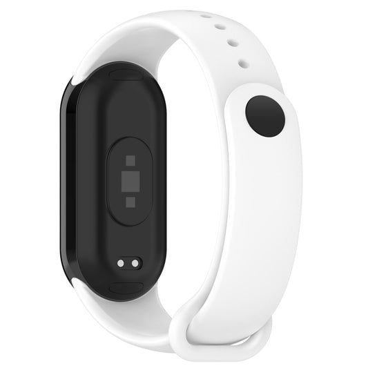 For Xiaomi Smart Band 9 / 9 NFC Metal Connector Solid Color Silicone Watch Band(White) by bashfashion