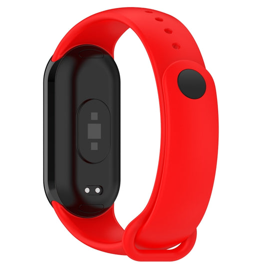 For Xiaomi Smart Band 9 / 9 NFC Metal Connector Solid Color Silicone Watch Band(Red) by bashfashion