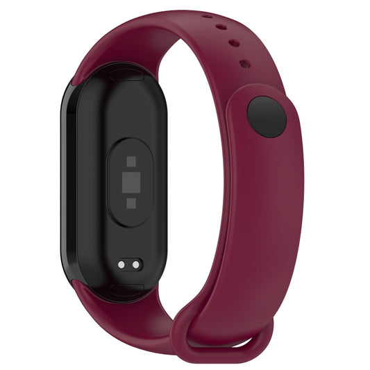 For Xiaomi Smart Band 9 / 9 NFC Metal Connector Solid Color Silicone Watch Band(Wine Red) by bashfashion
