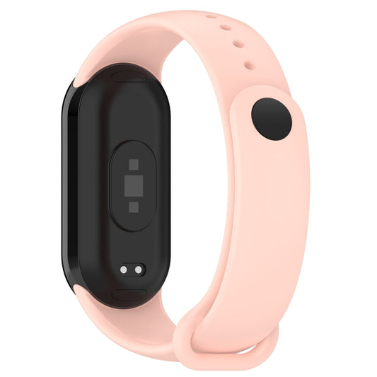 For Xiaomi Smart Band 9 / 9 NFC Metal Connector Solid Color Silicone Watch Band(Light Pink) by bashfashion