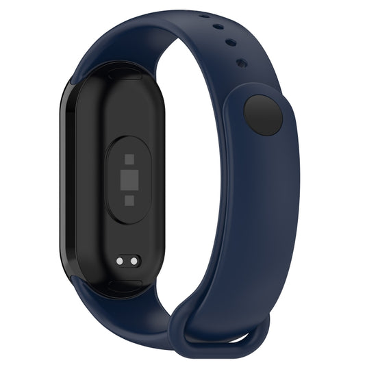 For Xiaomi Smart Band 9 / 9 NFC Metal Connector Solid Color Silicone Watch Band(Midnight Blue) by bashfashion