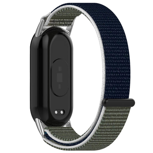 For Xiaomi Smart Band 9 / 9 NFC / 8 / 8 NFC Loop Nylon Hook and Loop Fastener Watch Band(Gray Blue) by bashfashion