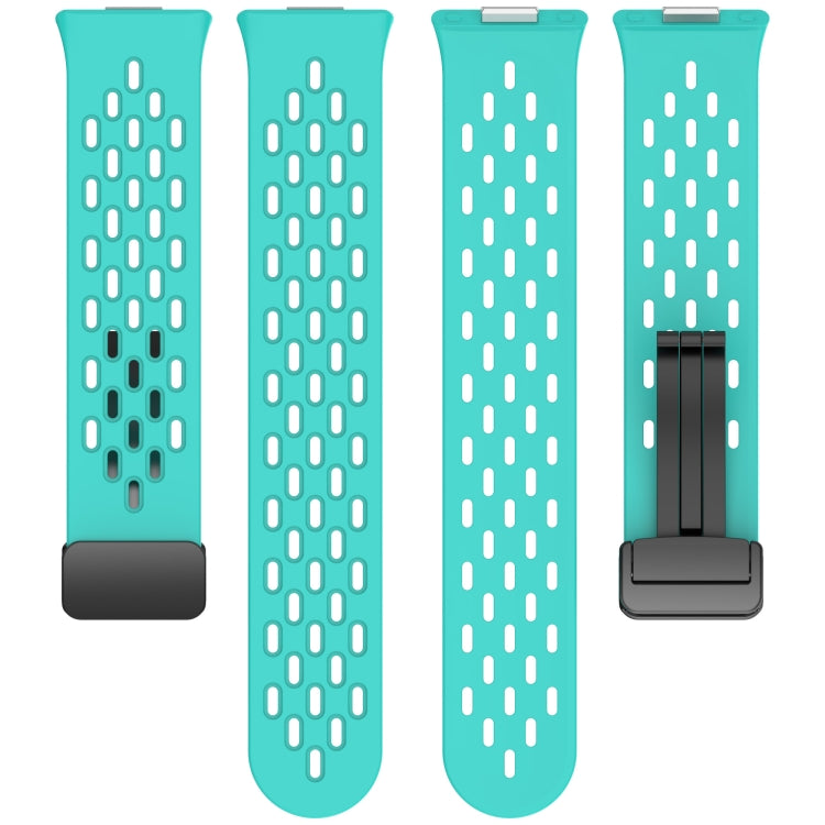 For Huawei Watch Fit4 / Fit4 Pro / Fit3 Folding Magnetic Buckle Silicone Watch Band(White) by bashfashion