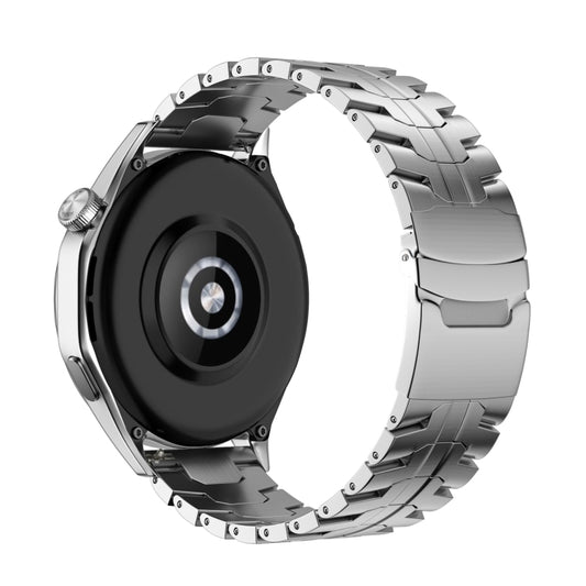 For Huawei Watch GT 3 46mm 22mm Double Lock Buckle Turtle Steel Watch Band(Silver) by bashfashion