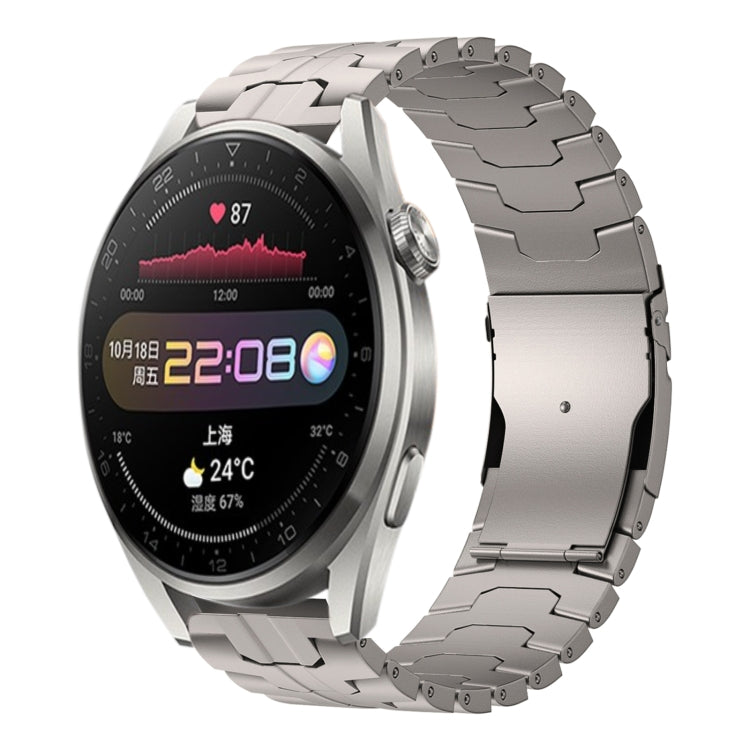 For Huawei Watch 3 / 3 Pro 22mm Double Lock Buckle Turtle Steel Watch Band(Titanium) by bashfashion