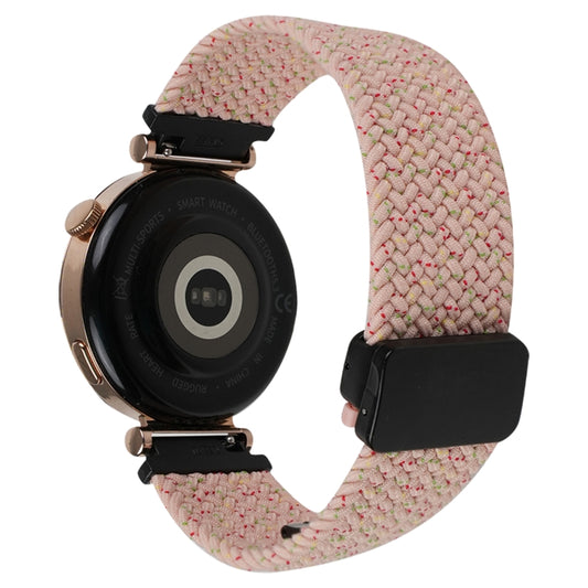 For Amazfit Bip 3 Pro Magnetic Buckle 20mm Braided Watch Band(Starlight Pink) by bashfashion