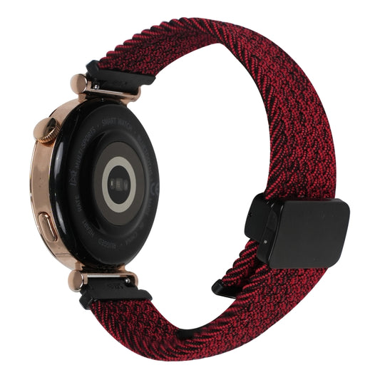 For Amazfit Bip 3 Pro Magnetic Buckle 20mm Braided Watch Band(Black Sand Red) by bashfashion