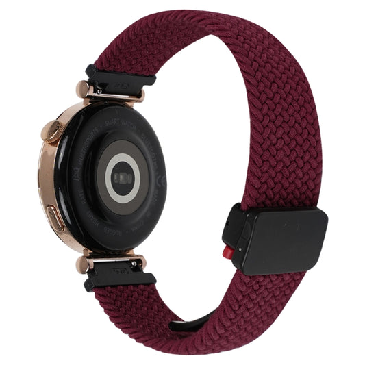 For Amazfit GTS 3 Magnetic Buckle 20mm Braided Watch Band(Wine Red) by bashfashion