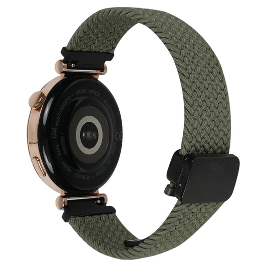 For Amazfit Bip U Magnetic Buckle 20mm Braided Watch Band(Olive Green) by bashfashion
