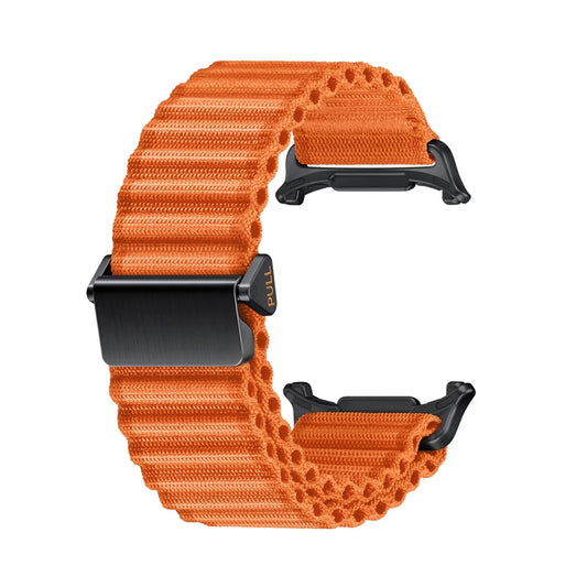For Apple Watch Series 7 45mm Off Road Magnetic Buckle Braided Nylon Watch Band(Orange) by bashfashion