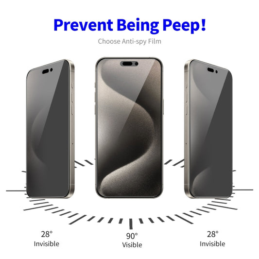 For iPhone 16 Pro 2pcs ENKAY Hat-Prince 28 Degree Anti-peeping Privacy Tempered Glass Film by ENKAY