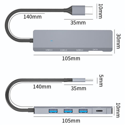 ADS-309C Type-C + 3 x USB 3.0 HUB Docking Station, Type-C Port by bashfashion