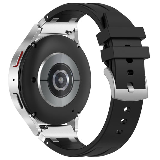 For Huawei Watch 4 Pro 22mm Quick Release Silver Buckle Royal Silicone Watch Band(Black) by bashfashion