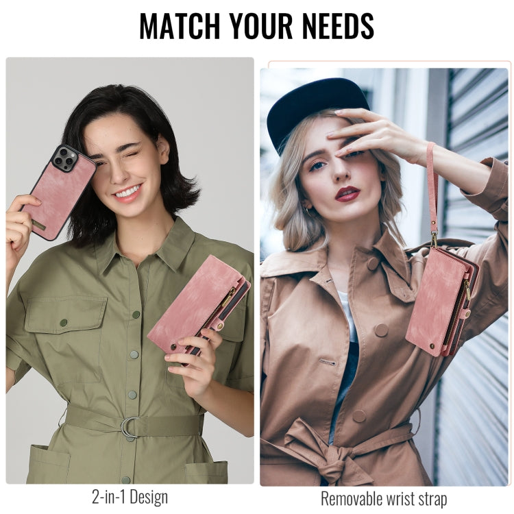 For iPhone 16 Pro Max CaseMe 008 Detachable Multifunctional Leather Phone Case(Pink) by CaseMe