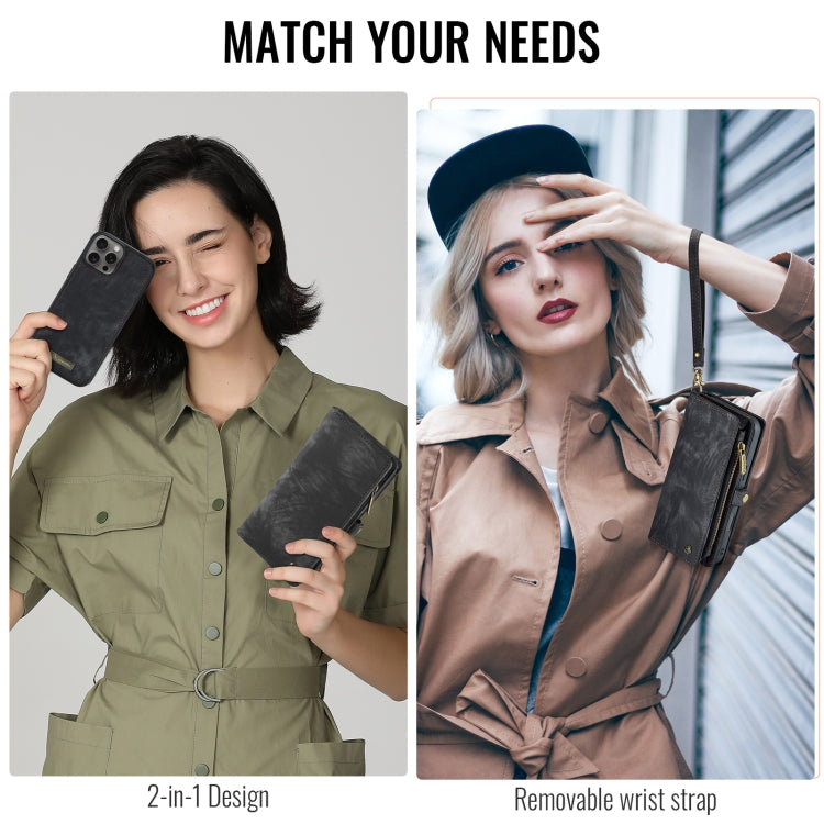 For iPhone 16 Pro Max CaseMe 008 Detachable Multifunctional Leather Phone Case(Black) by CaseMe