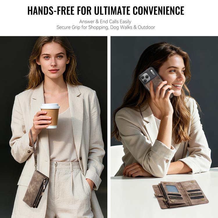 For iPhone 17 Pro CaseMe 008 Detachable Multifunctional Leather Phone Case(Brown) by CaseMe