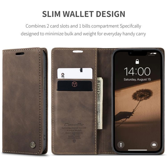 For iPhone 16e CaseMe 013 Multifunctional Horizontal Flip Leather Phone Case(Coffee) by CaseMe