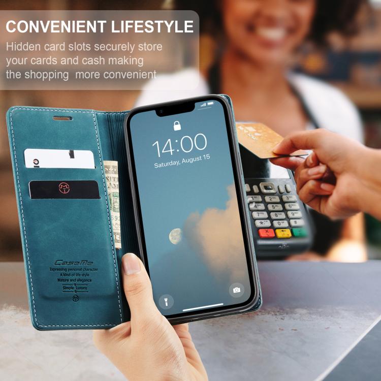 For iPhone 16e CaseMe 013 Multifunctional Horizontal Flip Leather Phone Case(Blue) by CaseMe