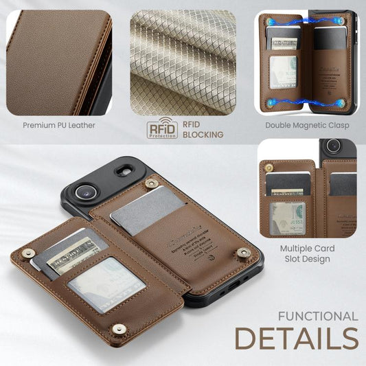 For iPhone Air CaseMe C22 Card Slots Holder RFID Anti-theft Phone Case(Brown) by CaseMe