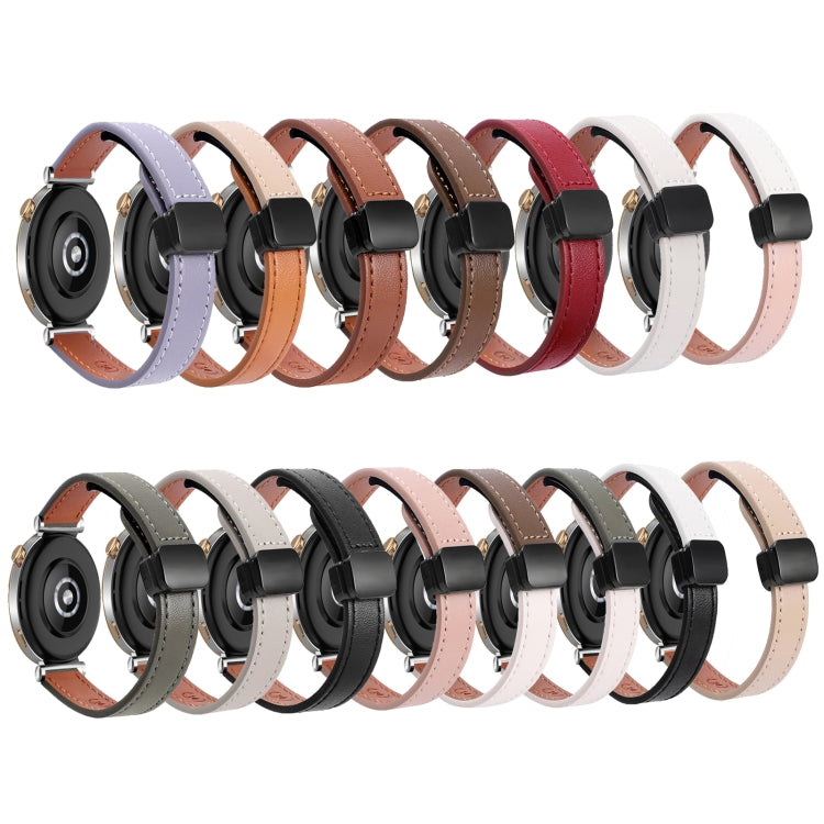 For Amazfit Bip U Slim Magnetic Buckle 20mm Microfiber Leather Watch Band(Lavender) by bashfashion