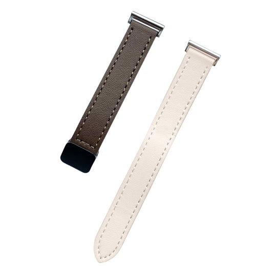 For Garmin Venu SQ Slim Magnetic Buckle 20mm Microfiber Leather Watch Band(Apricot+Caramel Macchiato) by bashfashion