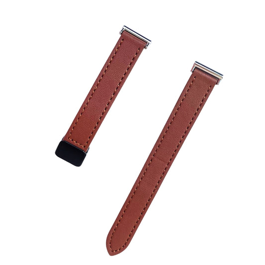 For Garmin Vivomove Style Slim Magnetic Buckle 20mm Microfiber Leather Watch Band(Mocha Brown) by bashfashion