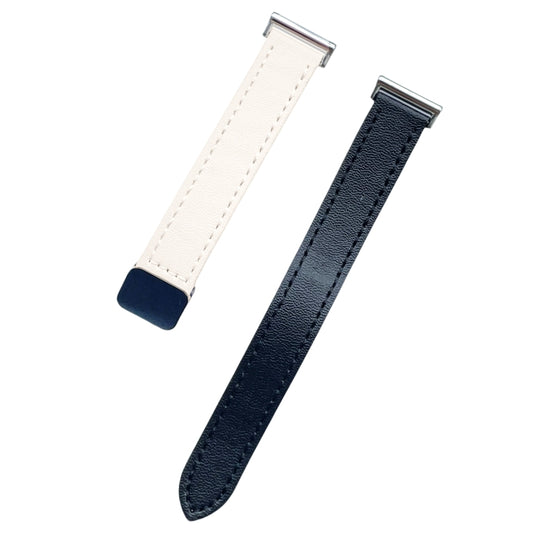 For Garmin Vivomove Luxe Slim Magnetic Buckle 20mm Microfiber Leather Watch Band(Black+Apricot) by bashfashion