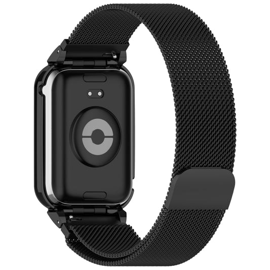 For Xiaomi Mi Band 8 Pro Metal Frame + Milan Magnetic Stainless Steel Integrated Watch Band(Black) by bashfashion