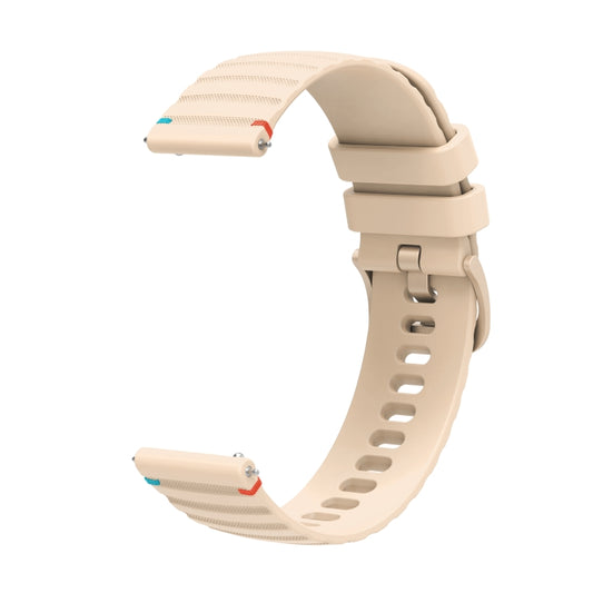 For Garmin Forerunner 165 Music Wavy Dotted Stitched 20mm Silicone Watch Band(Cream Coloured) by bashfashion