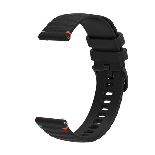 For Garmin Vivoactive 5 Wavy Dotted Stitched 20mm Silicone Watch Band(Black) by bashfashion