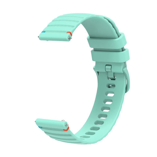 For Garmin Forerunner 158 Wavy Dotted Stitched 20mm Silicone Watch Band(Teal Green) by bashfashion