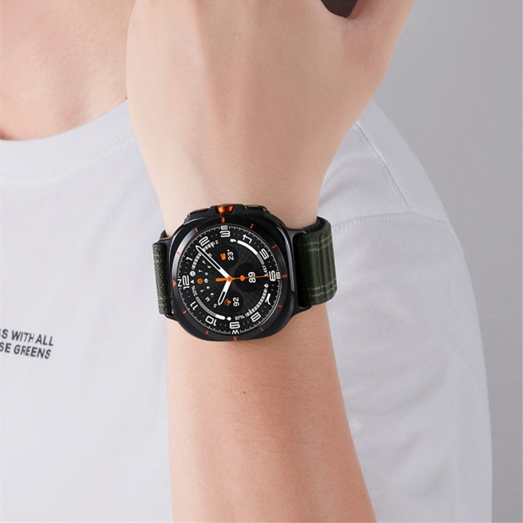 For Samsung Galaxy Watch Ultra 47mm / Ultra 2025 Sea Wave Texture Nylon Hook and Loop Fastener Watch Band(Black) by bashfashion