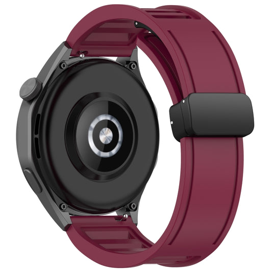 For Xiaomi Watch Color 2 Window Blind Magnetic Buckle 22mm Silicone Watch Band(Wine Red) by bashfashion