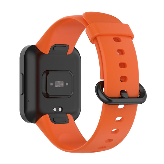 For Xiaomi Mi Watch Lite 2 Solid Color Black Steel Buckle Silicone Watch Band(Orange) by bashfashion