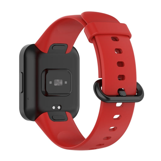 For Xiaomi Mi Watch Lite 2 Solid Color Black Steel Buckle Silicone Watch Band(Red) by bashfashion