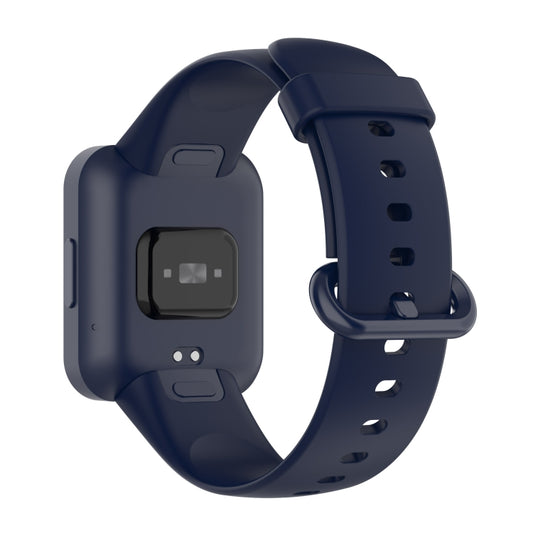 For Xiaomi Mi Watch Lite 2 Solid Color Black Steel Buckle Silicone Watch Band(Dark Blue) by bashfashion