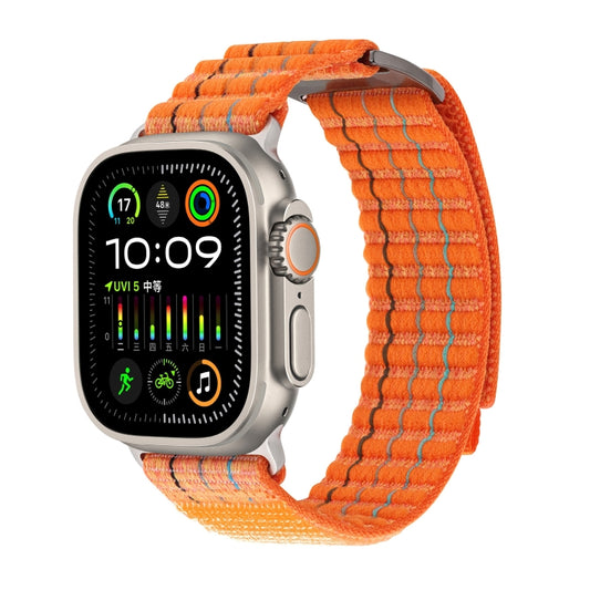For Apple Watch Ultra 49mm Two Sections Nylon Hook and Loop Fastener Watch Band(Vibrant Orange) by bashfashion