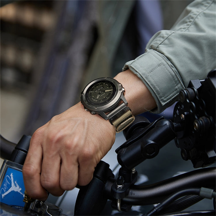 For Garmin Fenix 7X Pro Nylon Canvas Quick Release 26mm Watch Band(Blue) by bashfashion