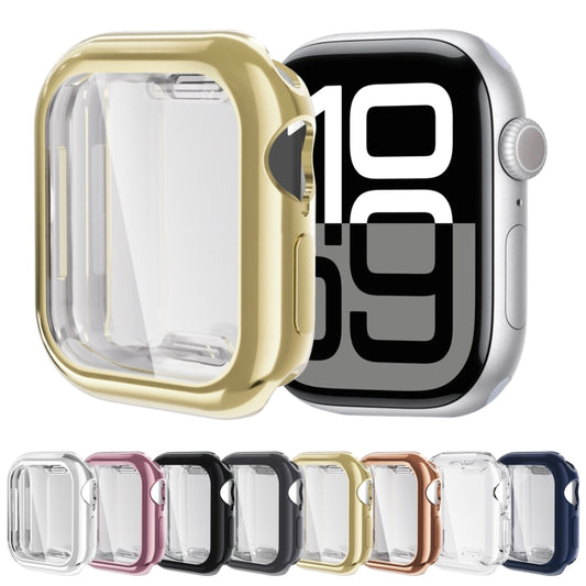 For Apple Watch Series 11 / 10 46mm Full Coverage TPU Electroplated Watch Case(Transparent) by bashfashion