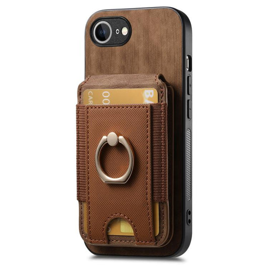 For iPhone 16e Retro Splitable Magnetic Stand Card Bag Leather Phone Case(Brown) by bashfashion