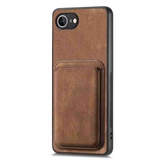 For iPhone 16e Retro Leather Card Bag Magnetic Phone Case(Brown) by bashfashion