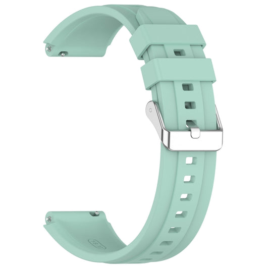 For Huawei Watch GT 5 46mm Silver Buckle Quick Release Silicone Watch Band(Teal Green) by bashfashion