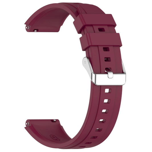 For Huawei Watch GT 5 Pro 46mm Silver Buckle Quick Release Silicone Watch Band(Wine Red) by bashfashion