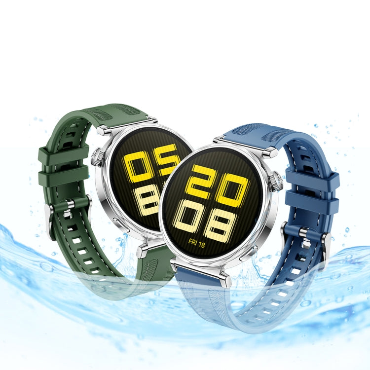 For Huawei Watch GT 5 41mm Women Hybrid Nylon Silicone Watch Band(Spruce Green) by bashfashion