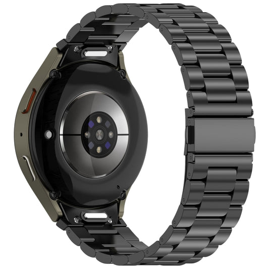 For Samsung Galaxy Watch FE 40mm Three Beads Button Quick Release Metal Watch Band(Black) by bashfashion