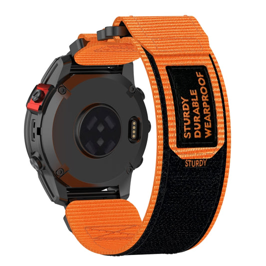 For Garmin Fenix 8 AMOLED 43mm Nylon Hook and Loop Fastener 20mm Quick Release Watch Band(Orange) by bashfashion