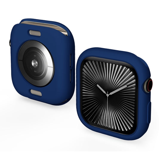 For Apple Watch Series 11 / 10 46mm ENKAY Hat-Prince 2 in 1 Candy Color TPU Watch Case with Full Coverage PMMA Soft Film(Dark Blue) by ENKAY