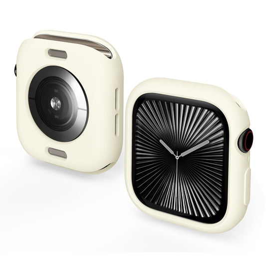 For Apple Watch Series 11 / 10 42mm ENKAY Hat-Prince 2 in 1 Candy Color TPU Watch Case with Full Coverage PMMA Soft Film(Beige) by ENKAY